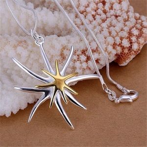 925 Sterling silver stars fish necklace